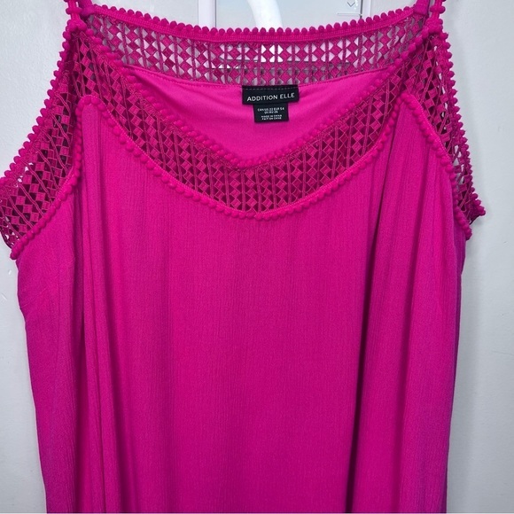 Addition Elle Pink Spaghetti Strap Crepe Dress Size 22 - Picture 3 of 9